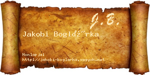 Jakobi Boglárka névjegykártya